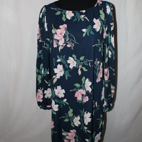 Lulus Dresses & Skirts - FALL SALE! Lulus Dress Rosalinda Navy Blue Floral Print Long Sleeve Medium NWT's